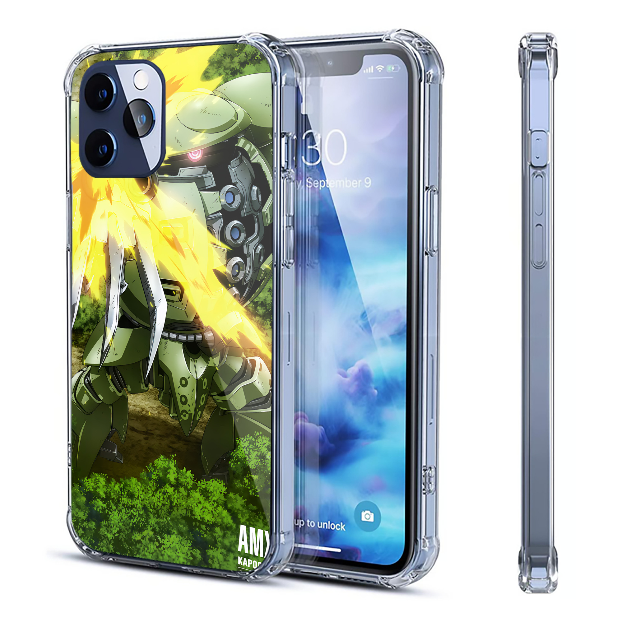 （画像用） 機動戦士ガンダム Mobile Suit Gundam 【iPhone 12シリーズ対応】透明スマホケース（クリアソフトケース）